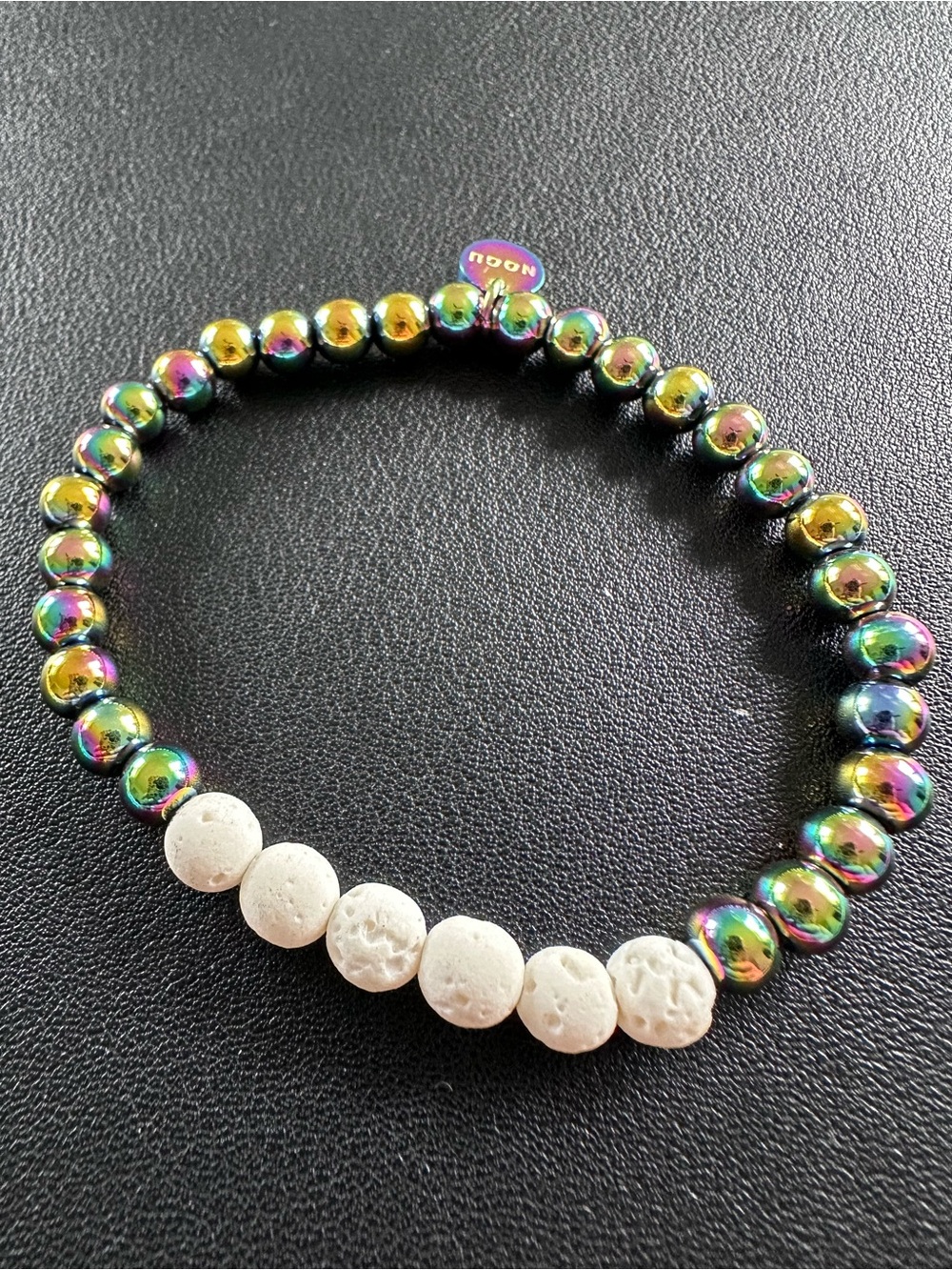 Nogu Unicorn Silver and White | Lava Rock Diffuser Bracelet